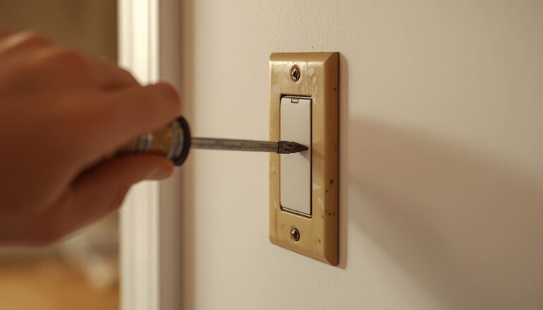 Homeowner removing a light switch cover plate with a screwdriver to start a replacement